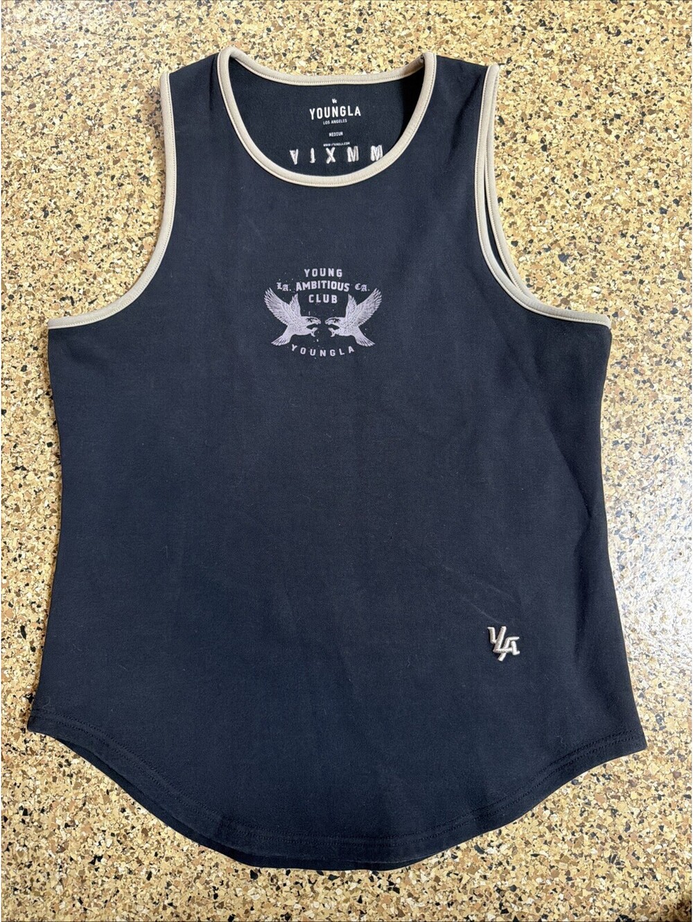 YoungLA Mens Black Progess Tank 311 Medium (L3)